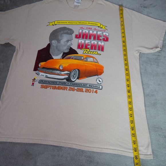 35th Annual James Dean Run 2014 Tee Mens XL Double Sided Graphic Print Shirt - Picture 9 of 12